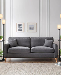 Floor Lamp With Shelf, Floor Lamp For Modern Living Room, 3 Light Standing Lamp With Linen Shade And Foot Switch Unavailable Platforms- CJDS