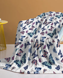 Garden Purple Butterfly Flannel Throw Blanket Soft Blankets And Throws Lightweight Plush Butterflies Lovers Gifts For Women Kids Girls