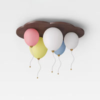 Cloud Balloon LED Ceiling Lamp Wooden Children's Room Ceiling Chandelier Romantic Cartoon Warm Boy Girl Bedroom Decor Fixture