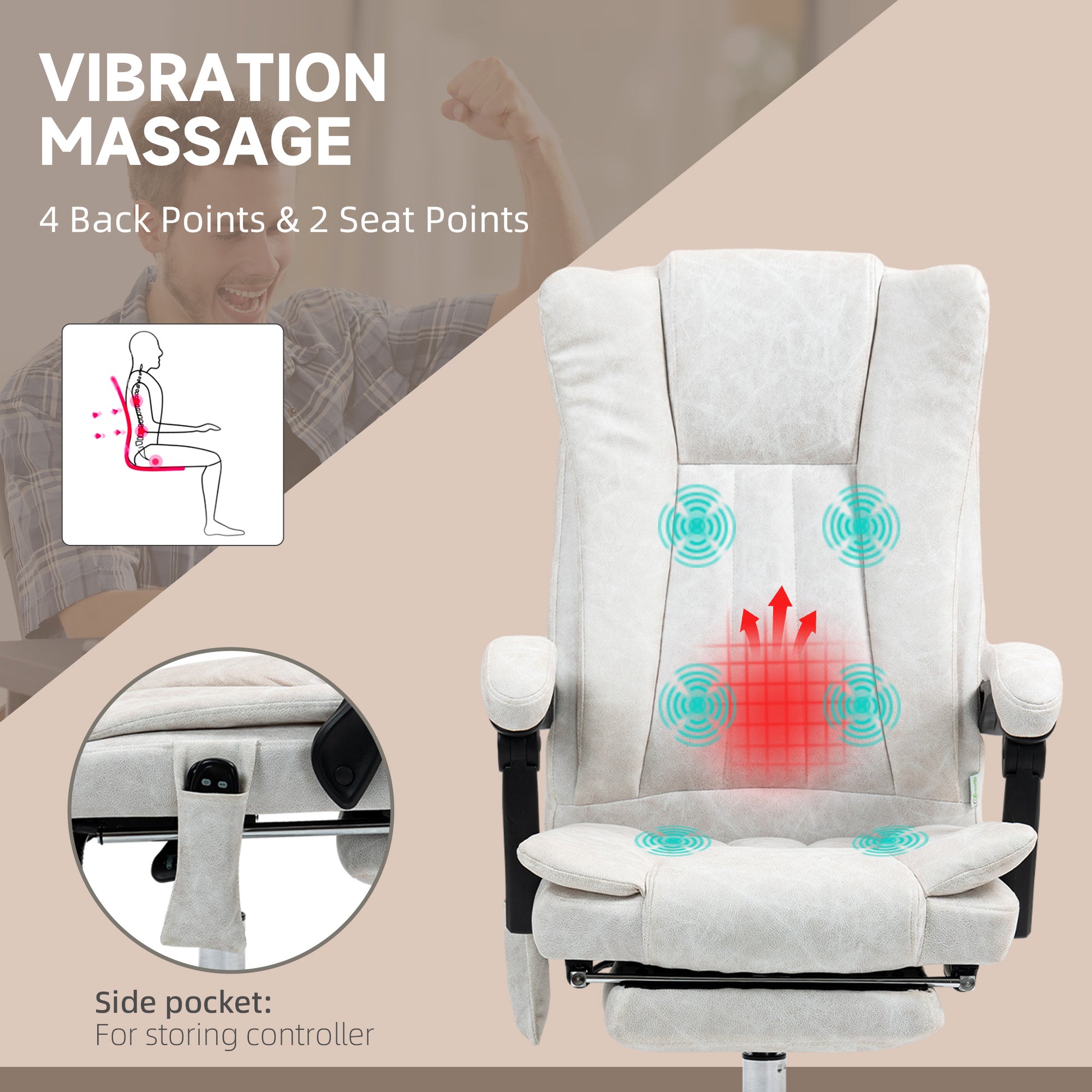 Massage Office Chair , Reclining Computer Chair