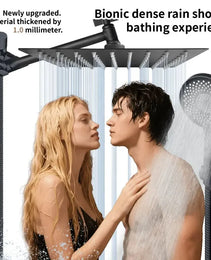12-inch High-Flow Square Shower Head Set - Water-Saving Rain Shower With 3-Level Handheld Spray