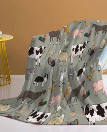 Various Animals Blanket Soft Pig Horse Durable Comfortable Blanket Women Birthday Gift Home Decoration Sofa Couch Office Bed Camping Travel  75x100cm 130x150cm 150x200cm