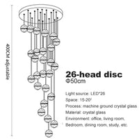 Spiral Staircase Living Room Chandeliers Crystal Ball Led Ceiling Light Lustre Chandelier Modern 2026 Decoration Bedroom Dining