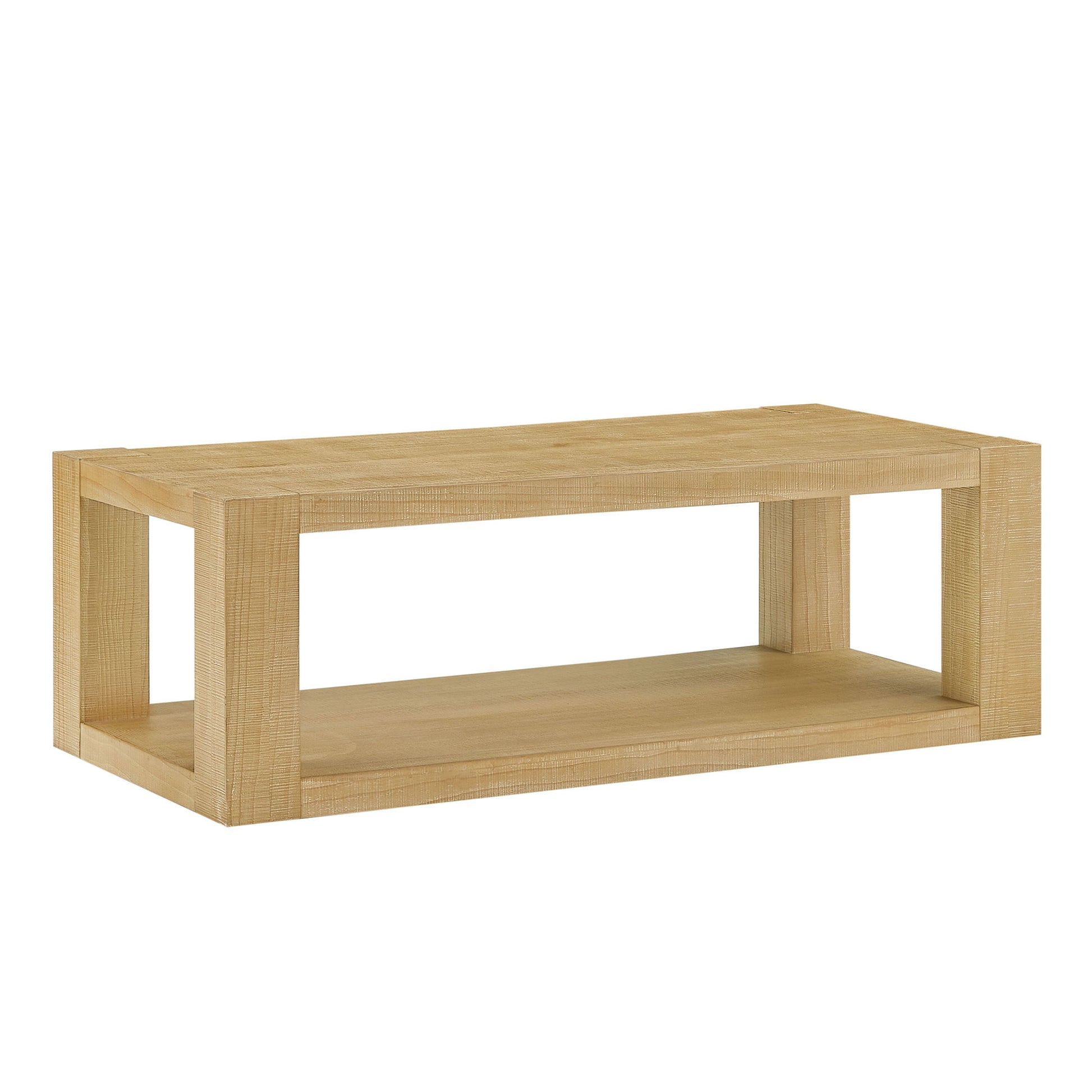 Modern Design 48 Inch Rectangular Coffee Table,2-Tier MDF Rectangle Coffee Table For Living Room,Office,Natural Color