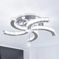 11.8" Crystal Ceiling Light, Flush Mount LED, Warm White
