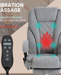 Massage Office Chair, Heated Reclining Computer Chair with Adjustable Height and Footrest