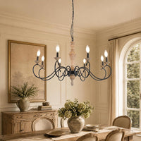 Vintage Orb Oil Rubble Black Chandelier for Dining Room