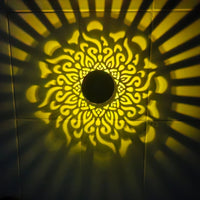 Solar Fence Lights, IP65 Waterproof Metal Wall Lamp for Outdoor Garden Yard Deck Steps Patio Decoration