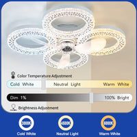 Modern Ceiling Fan with Light Low Noise Remote Control 3 CCT Dimmable 3 Speeds Smart LED Fan Lamp for Dining Room Bedroom Home