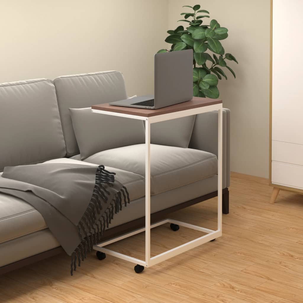 Side table with wheels 55x wood composite