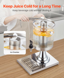 Drink Dispenser 2.1 Gal Beverage Dispenser For Parties With Spigot Tray