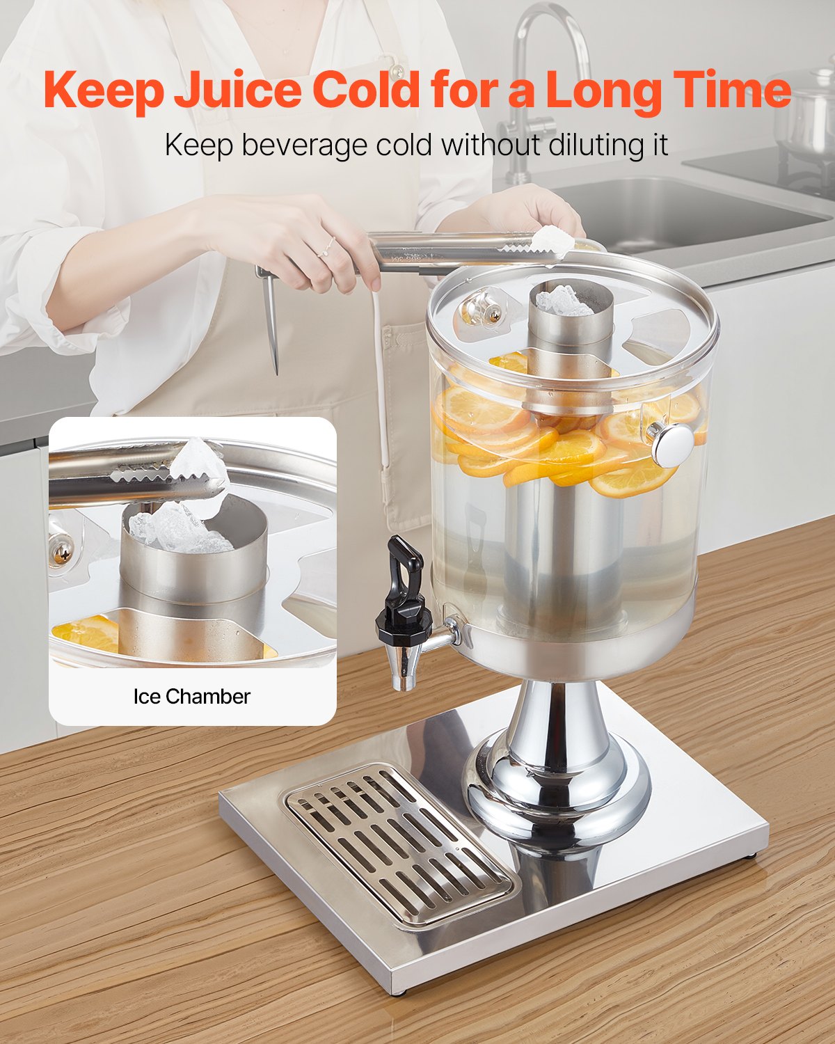 Drink Dispenser 2.1 Gal Beverage Dispenser For Parties With Spigot Tray