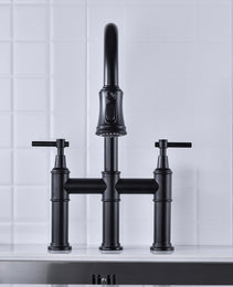 Pull Down Dual Handle Kitchen Faucet