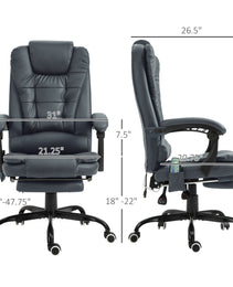7-Point Vibrating Massage Office Chair High Back Massaging Office Desk Chair with Lumbar Support, Footrest, Blue