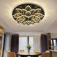 Dia 24" Modern Crystal Chandeliers Silver Chandelier LED Flush Mount Ceiling Light for Living Room Dining Room Bedroom Foyer Entryway LED Dimmable 2700-6000K