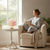 Rose Table Lamp Corded Rose Lamp Sculptural Warm Light for Bedroom, Reading Corner