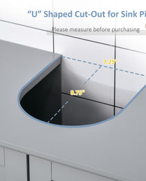 Bathroom Vanities, Bathroom Sink Cabinets with U-Shape Cut-Out and Adjustable Internal Shelf, Gray