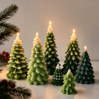 DIY Christmas Tree Series Silicone Mold Handmade Aroma Candle Plaster Mould Christmas Decoration Candle Making Supplies