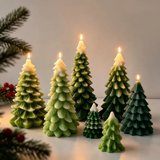 DIY Christmas Tree Series Silicone Mold Handmade Aroma Candle Plaster Mould Christmas Decoration Candle Making Supplies