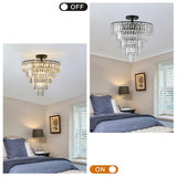 Large Black Crystal Chandelier, Contemporary Style Chandelier, Dining Room, Living Room, Bedroom - Bulb Not Included  Unavailable Platforms- CJDS