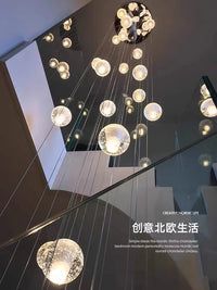Spiral Staircase Living Room Chandeliers Crystal Ball Led Ceiling Light Lustre Chandelier Modern 2026 Decoration Bedroom Dining