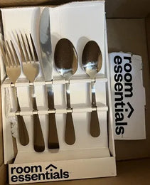 20-Piece Teagan Flatware Set, Silver Stainless Steel Utensils, Service For 4