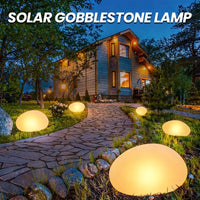Solar Garden Lights Outdoor Cobblestone Shaped Frosted Glass Waterproof Solar Ground Light Outdoor Landscaping Garden Yard Decor