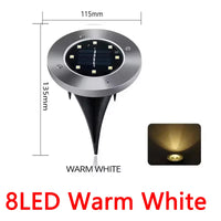Solar Buried Ground Lights, 8/20 LED Waterproof Underground Deck Spot Outdoor Garden Pathway Driveway Landscape Decor Spotlight