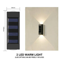 LED Solar Light Outdoor Waterproof Solar Wall Lamp Up and Down Luminous Lighting for Garden Fence Decor Solar Powered Wall Lamp