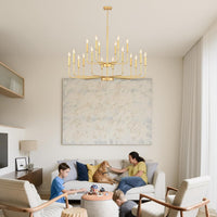 Gold Chandeliers for Dining Room Light Fixture，D44 Inch