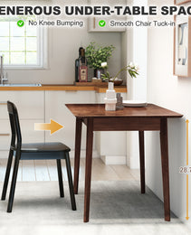 47.2" Rectangle Dining Table for 4, Mid-Century Modern Kitchen Table with Rubber Wood Legs for Dining Room, Walnut