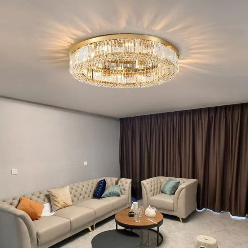 European Style Crystal Pendant Lamps for Bedroom Ceiling Modern Home Decor Ornaments Interior LightingLiving Room Lamps