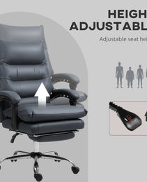 Microfibre Massage Office Chair, Heated Reclining Chair With Footrest