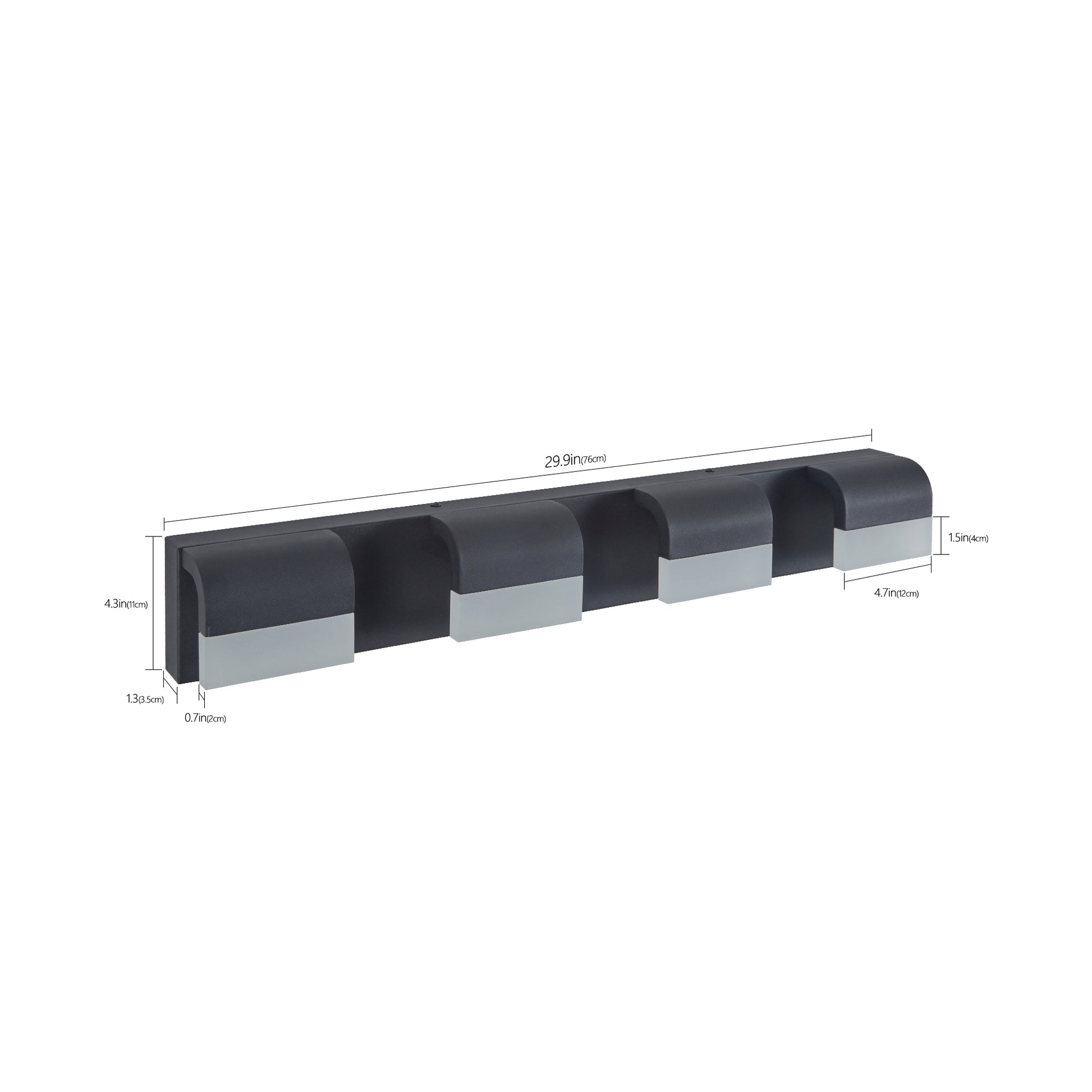 4-Light Acrylic Matte Black Bathroom Vanity Mirror Light For Mirror, Shower, And Bathroom Decor