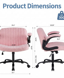 Office Chair With Wheels, Wide-leg Cross-style Desk Chair, Adjustable Rotating Chair With Flip-up Armrests