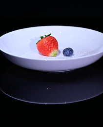 Lily Bone China Dinnerware Set, 4 Pieces, 8-inch Pasta White, Salad, Fruit Plate