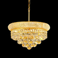 Gold Crystal Chandeliers for Dining Room，12-Lights D22 Inch