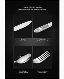 Product Name  Deluxe Premium Cutlery Flatware Set For The Home  Stainless Steel Cutlery Service With 1 Dinner Fork, 1 Dinner Knife, 1 Dinner Spoon And 1 Tea Spoon  Durable, Elegant And Rust  Resista