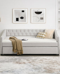 The Double Sofa Bed Has A Double Roller Upholstered Tufted Sofa Bed Unavailable Platforms- Temu