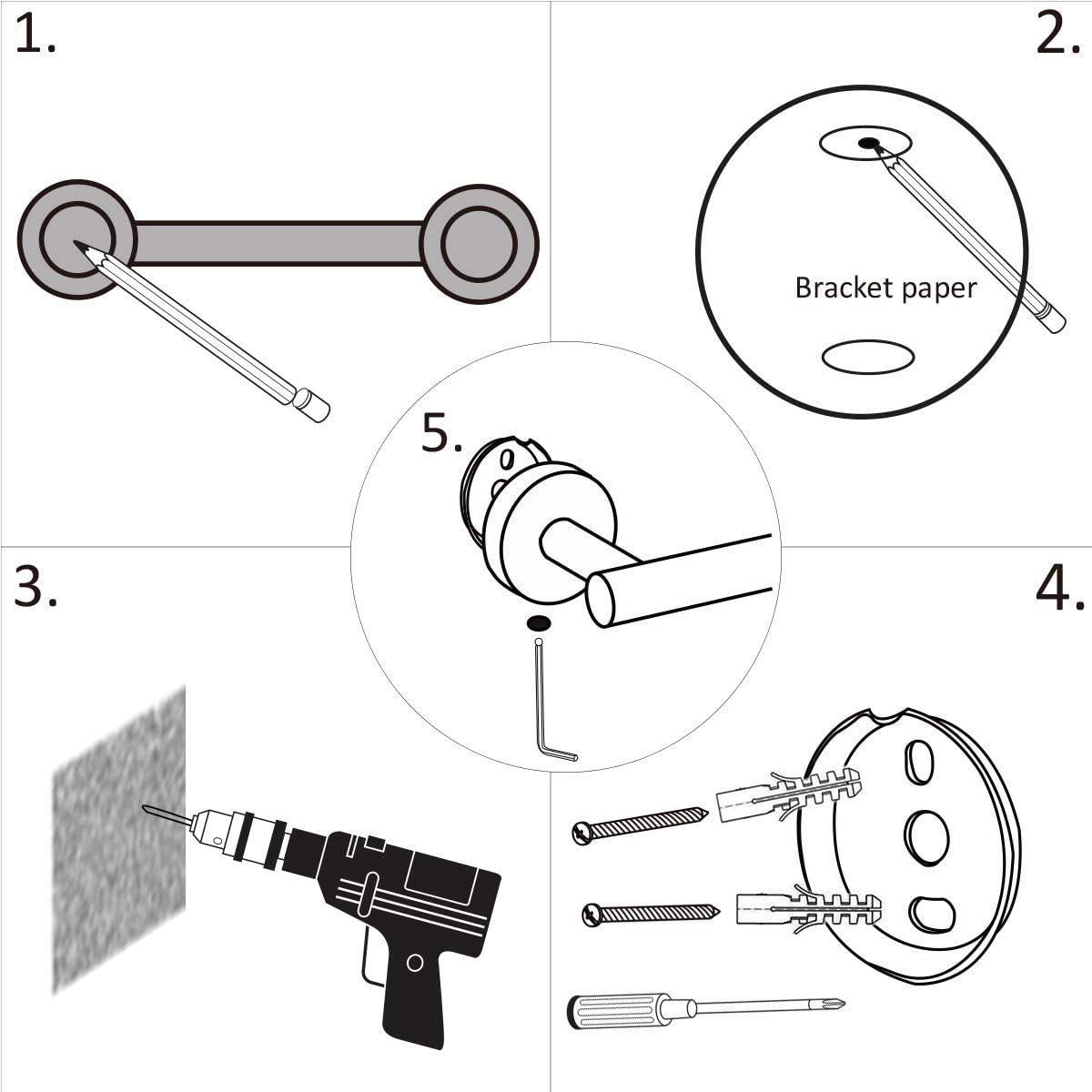 3-piece Set Of Bathroom Hangers And Towel Racks