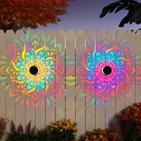 Solar Mandala Wall Lamp Outdoor LED Waterproof Fence Lamp for Garden Lawn Estate Porch Corridor Courtyard Decoration Wall Light