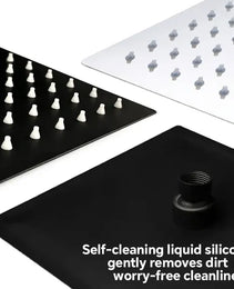 12-inch High-Flow Square Shower Head Set - Water-Saving Rain Shower With 3-Level Handheld Spray