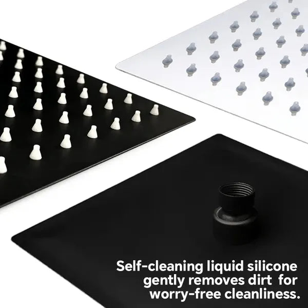 12-inch High-Flow Square Shower Head Set - Water-Saving Rain Shower With 3-Level Handheld Spray