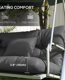 59" Tufted Bench Cushions & Throw Pillows, Replacement Bench Seat Pad, Back & 2 Pillows for Outdoor Furniture, Charcoal