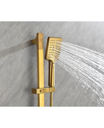 Shower System With Shower Head, Hand Shower, Slide Bar, Bodysprays, Shower Arm, Hose, Valve Trim, And Lever Handles