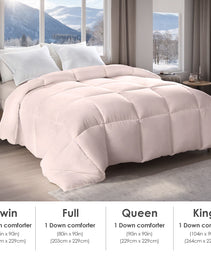 Pink Extra Large Plump Thick Duvet - Winter Enhanced Warmth With Skin-friendly Comfort. Bohemian Minimalist Checkered Design, Luxury Hotel-grade For Bedroom Use. Premium Christmas Gift Selection.