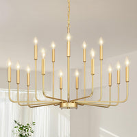 Gold Chandeliers for Dining Room Light Fixture，D44 Inch