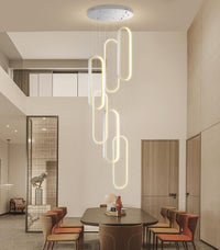 Modern LED Chandeliers for Foyer Entryway High Ceiling Long Staircase Chandeliers Dimmable Dimmable Flush Mount High Villa Foyer 2700K-6000K