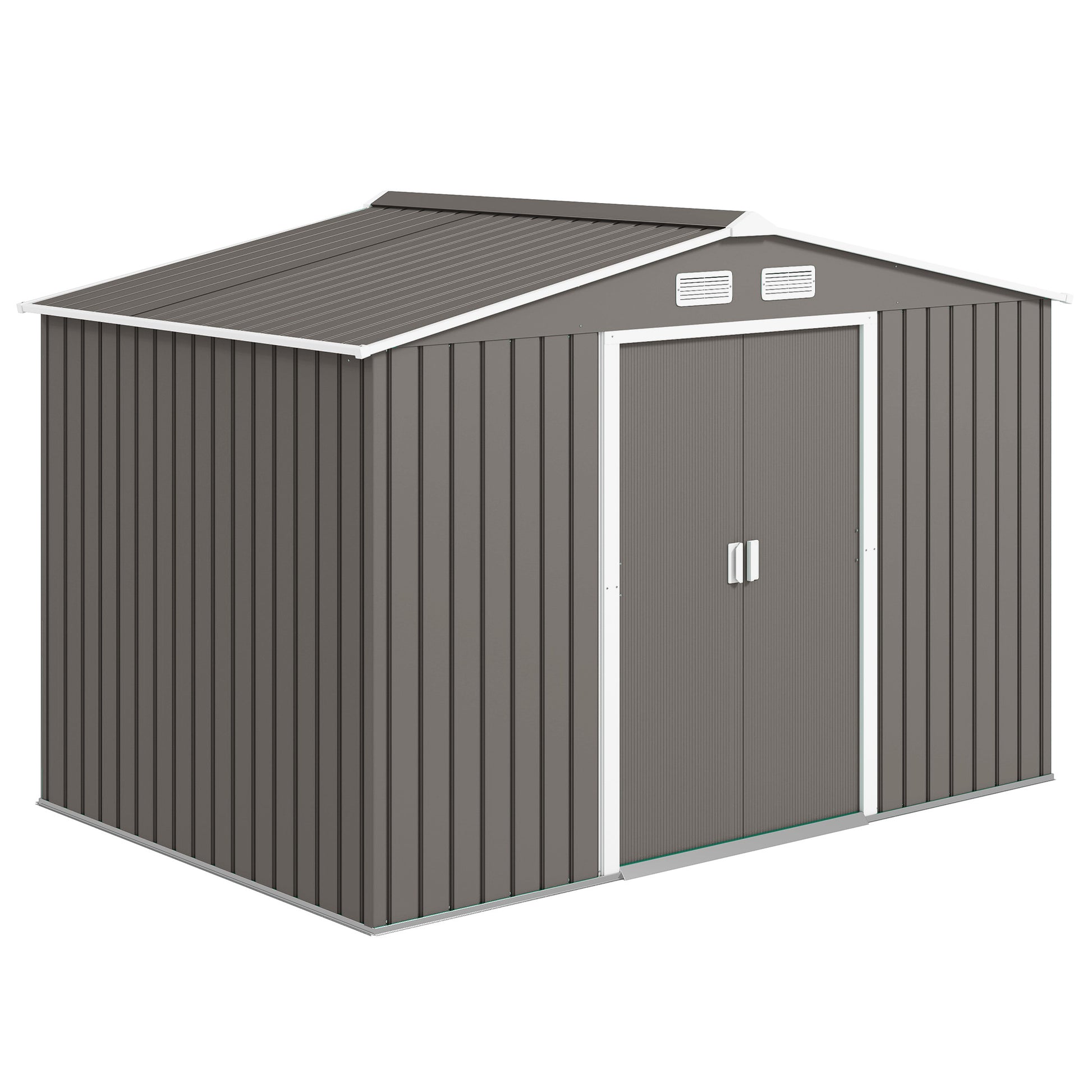 Large Outdoor Storage Shed, 9x6 Garden Tool Shed for Patio, Garage, Lawn, Gray