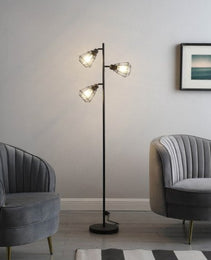 Adjustable Cage Shade Industrial Farmhouse Metal Floor Lamp - CJDS